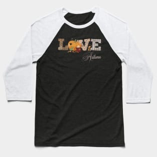 Love Autumn Patchwork Baseball T-Shirt